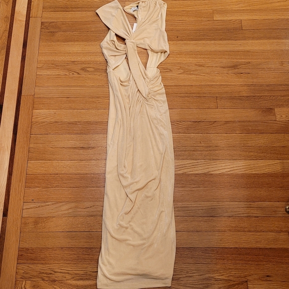 NWT MISHA GRACIELA CUTOUT MIDI DRESS IN LEMON DROP - Picture 2 of 6